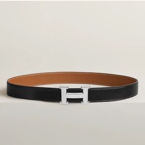 H Striee belt buckle & Reversible leather strap